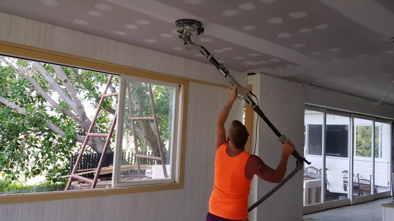 Sanding Drywall Fast with an Electric Variable Speed Drywall Vacuum Sander