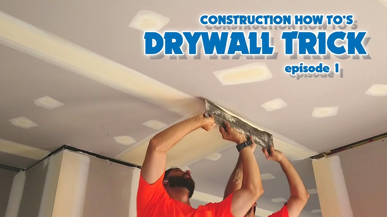 Drywall Construction Workers Trick Finishing Butt Joints