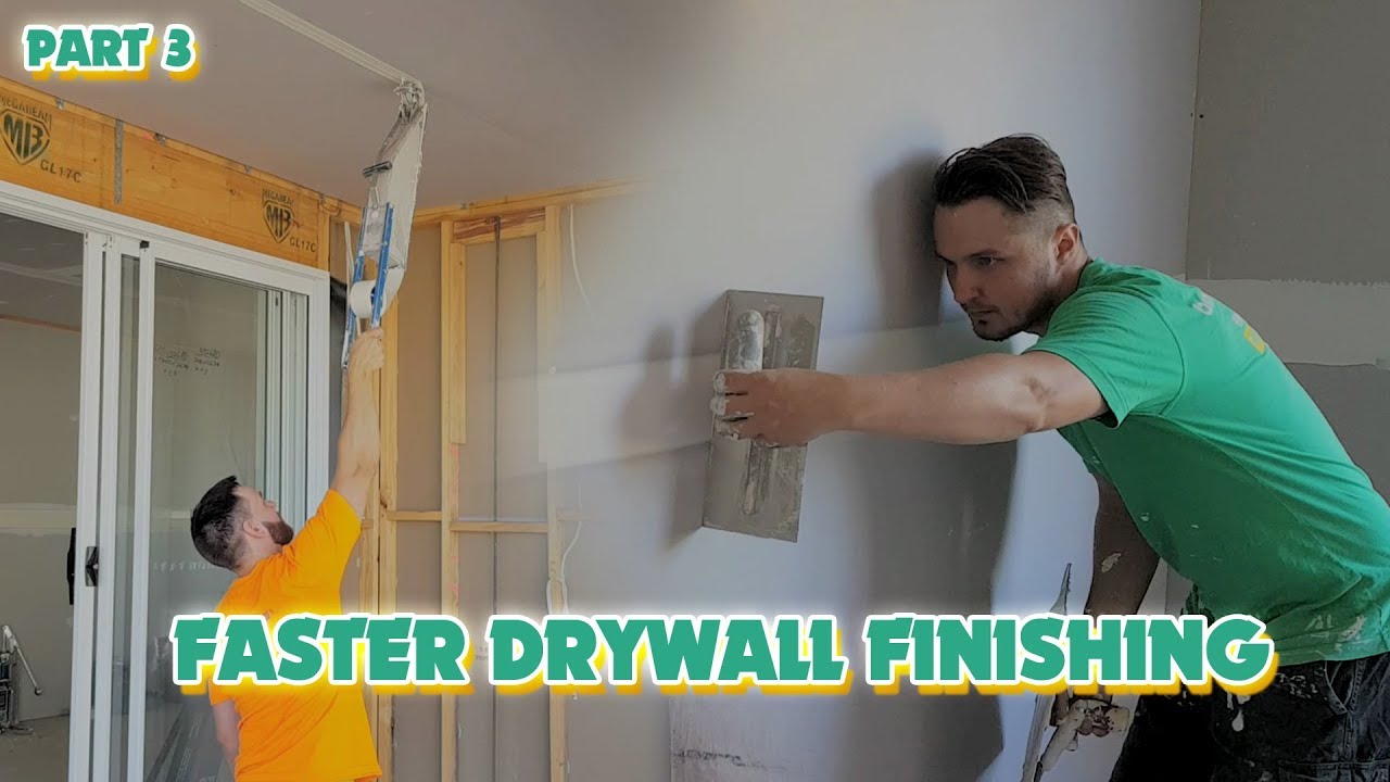 Taping In With Drywall Finishing Construction Workers