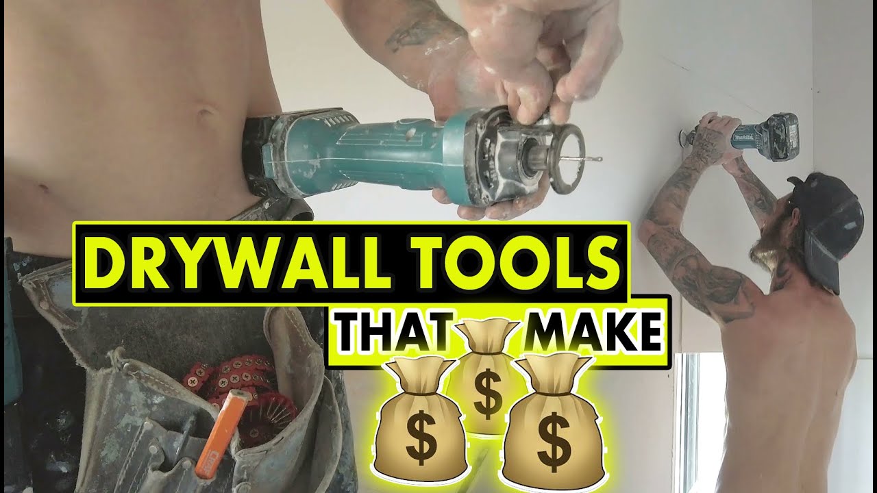 Drywall Construction Workers 18V Mobile Cut Out Tool around Windows