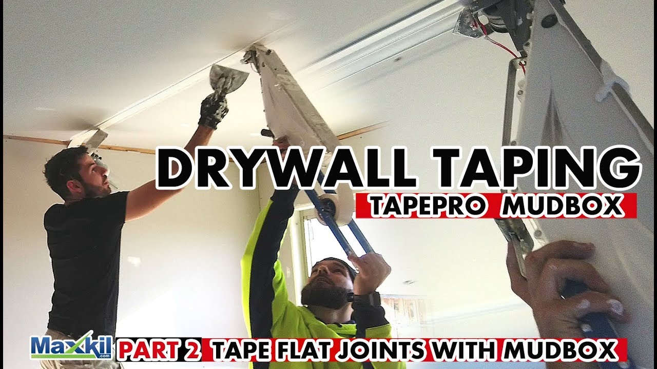 Drywall Construction Workers using Tapepro Mud Box￼