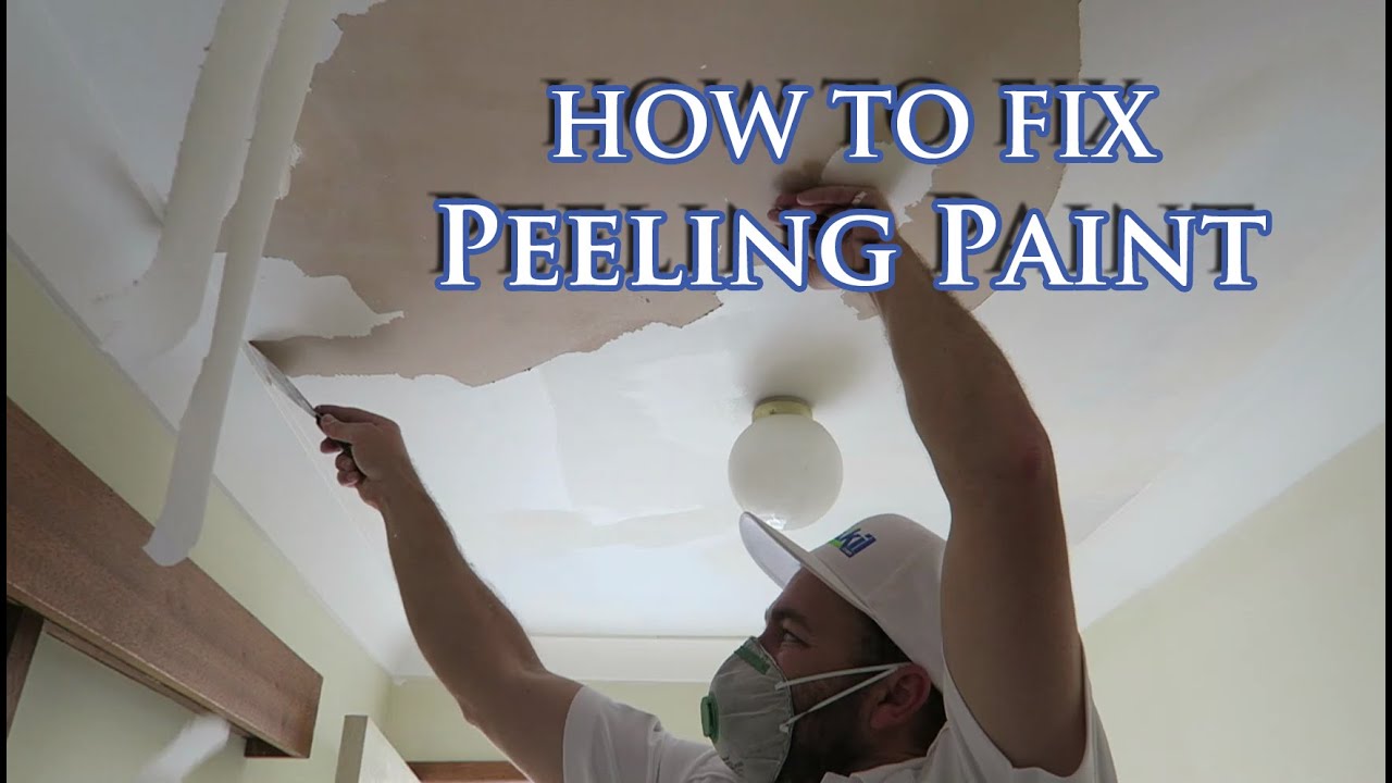 Fix flaking paint on plasterboard ceiling