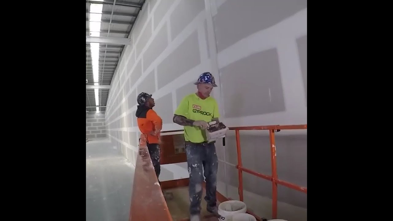 Drywall Taping & Finishing Massive Wall by @Captain_Gyprock