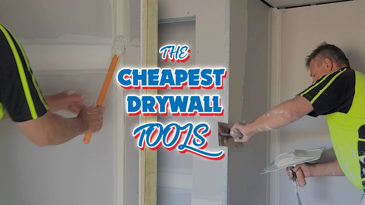 Drywall Construction Workers Tape in with a Toilet Brush like a Pro