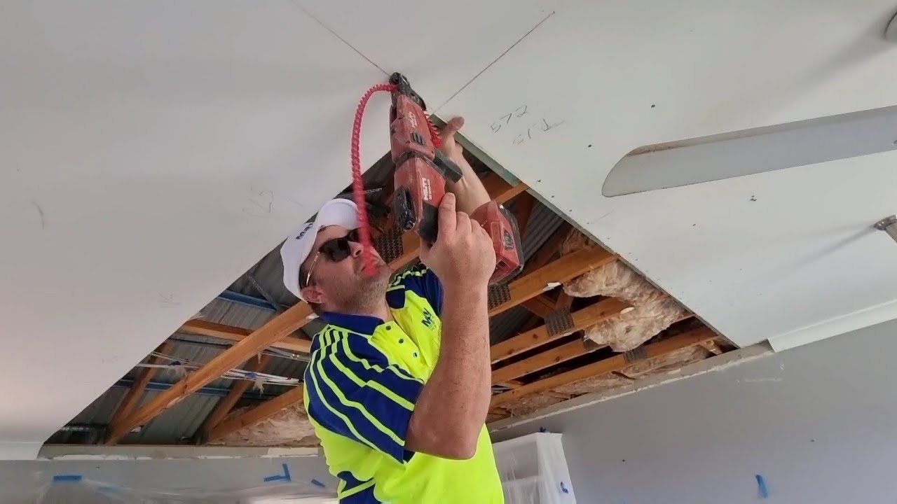 How To Repair a Section of DRYWALL PLASTERBOARD CEILING – Step by Step
